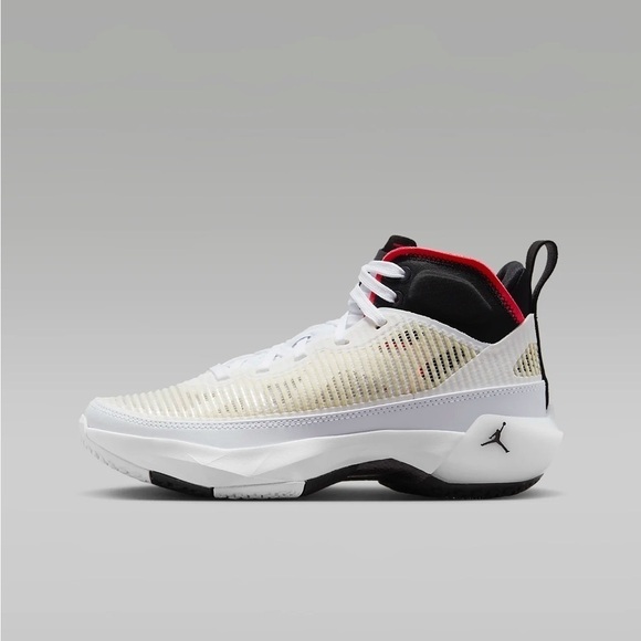 Nike | Air Jordan XXXVII (GS) High Top Sneakers White Black Red, Big Kid Size 6 - Picture 1 of 11